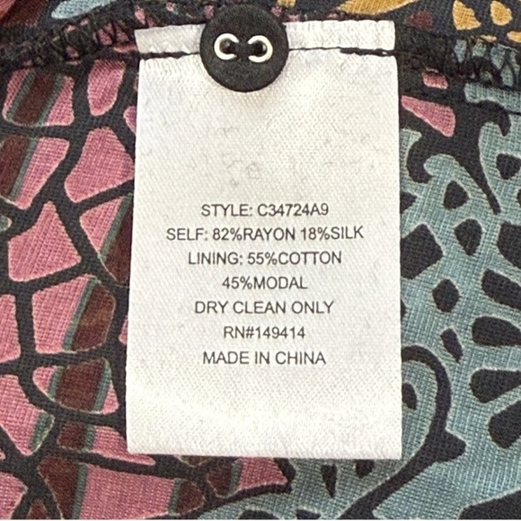 Johnny Was Nash Burnout Velvet Patchwork 3/4 Bell Sleeve Dress XS NWT $445 - Picture 7 of 13